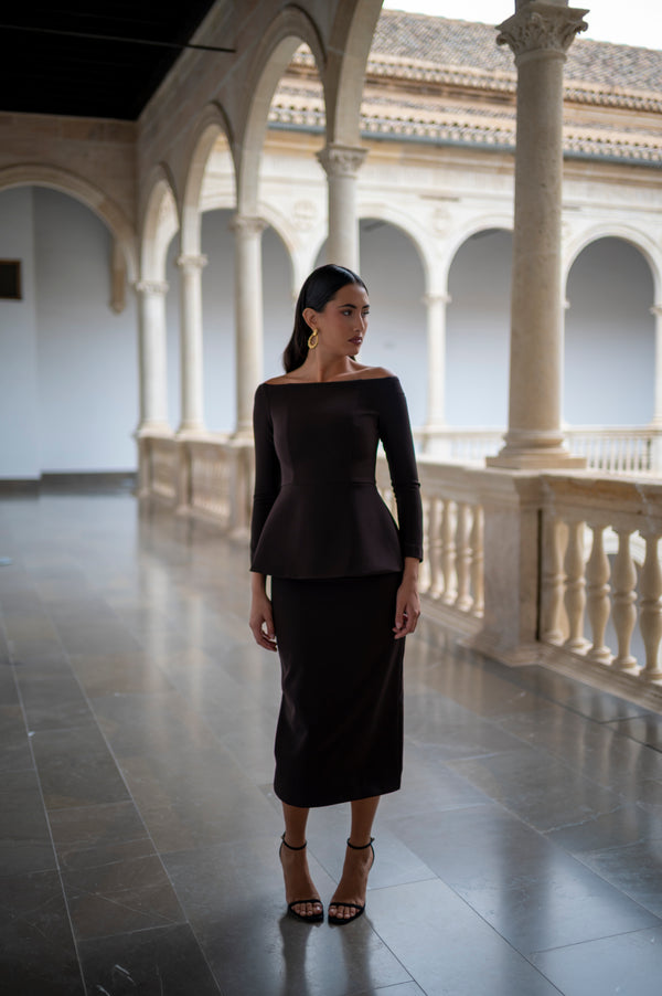 CONJUNTO ELVIRA MARRON