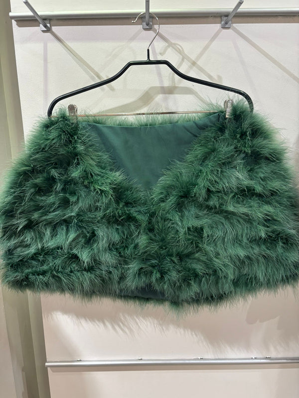 ESTOLA PLUMAS VERDE BOTELLA