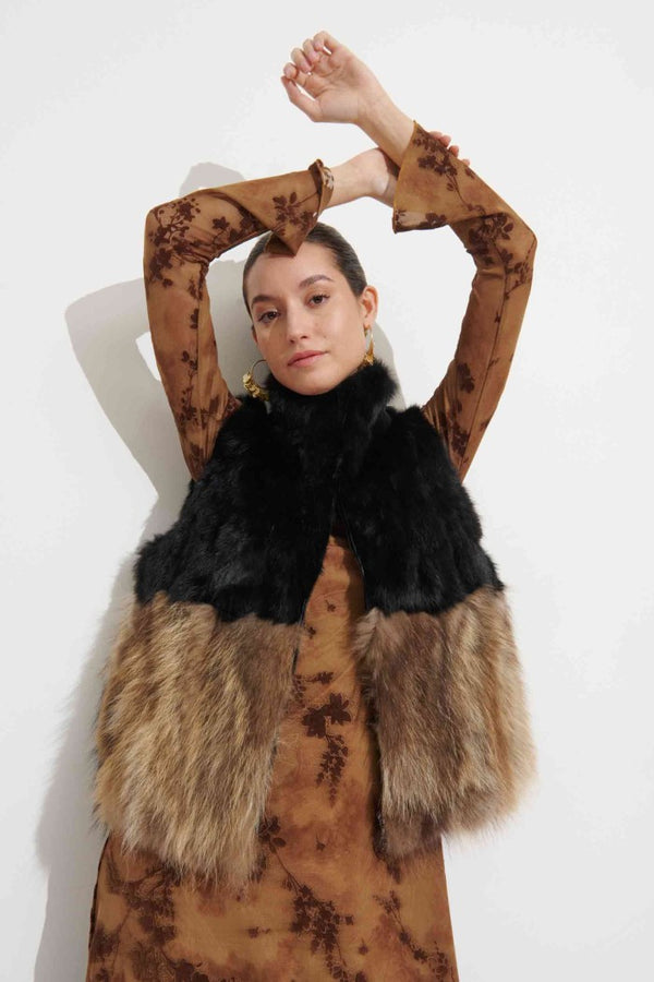 CHALECO PIEL BICOLOR